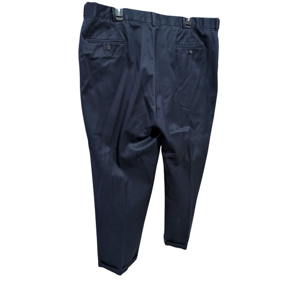 Lands End Traditional Fit Chino Pants Navy Blue 42x31 - 100% Cotton - Adjustable - Picture 3 of 6